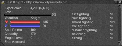 Signature for player Test Knight